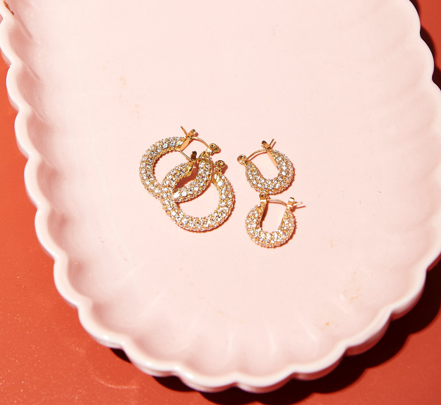 Erin Pavé Hoop Earrings Set