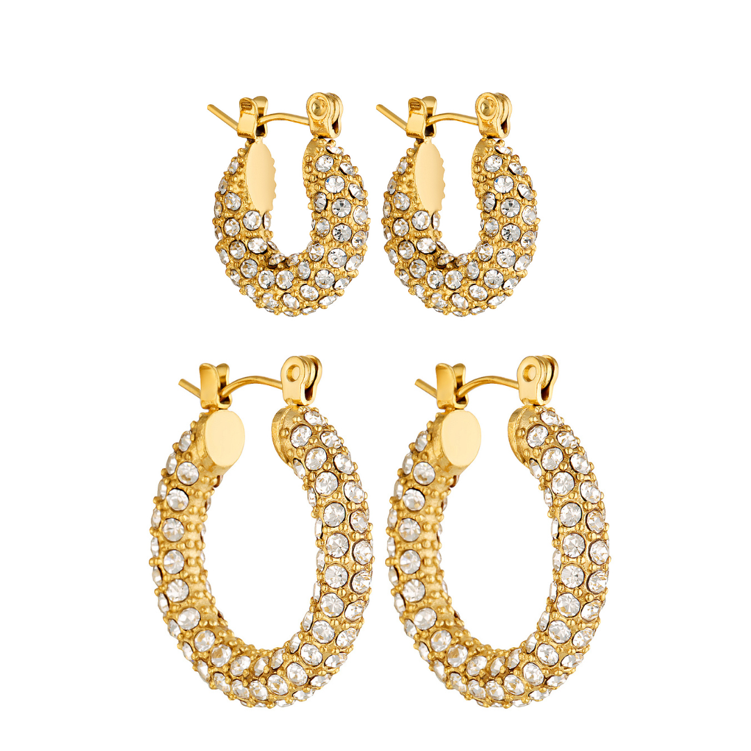 Erin Pavé Hoop Earrings Set
