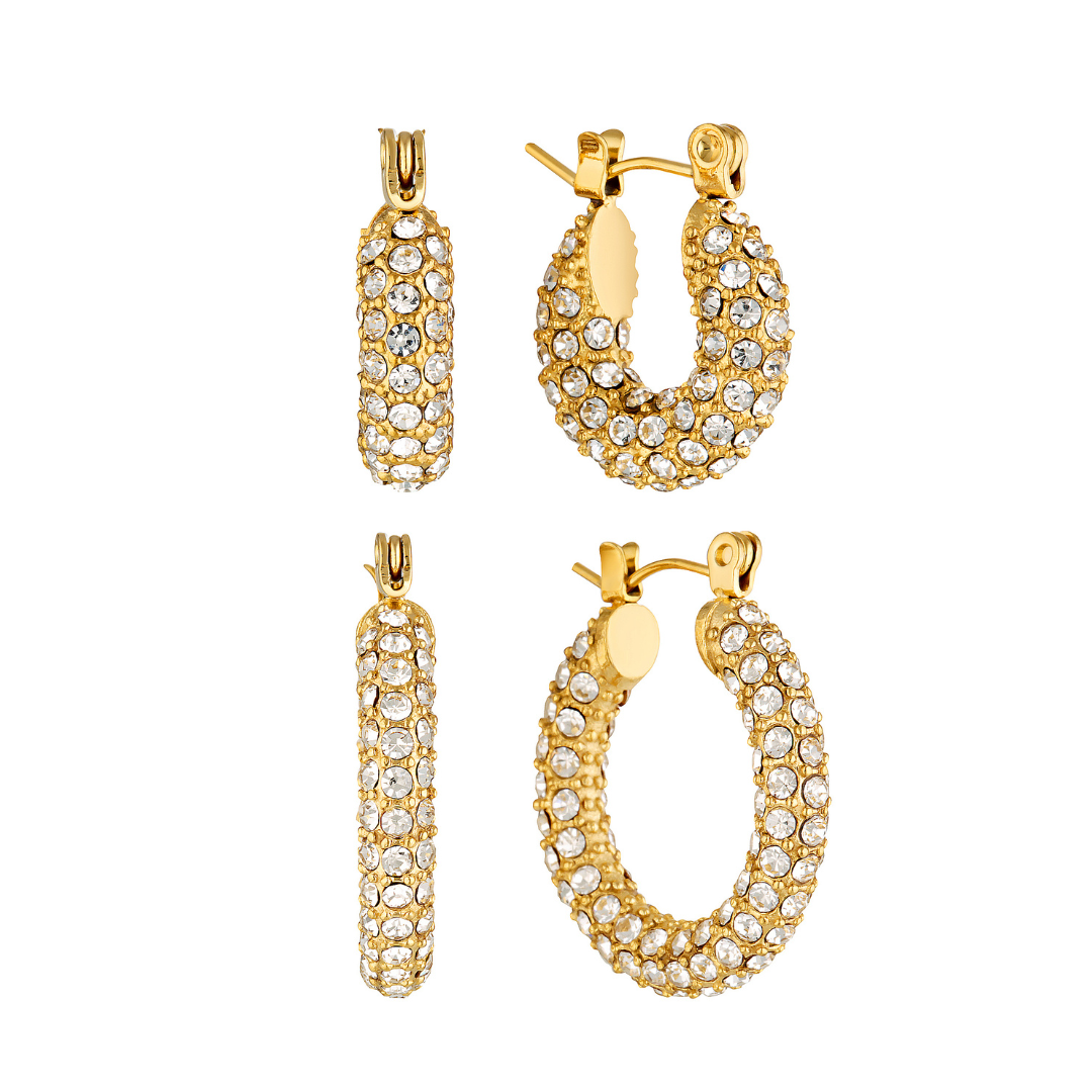 Erin Pavé Hoop Earrings Set