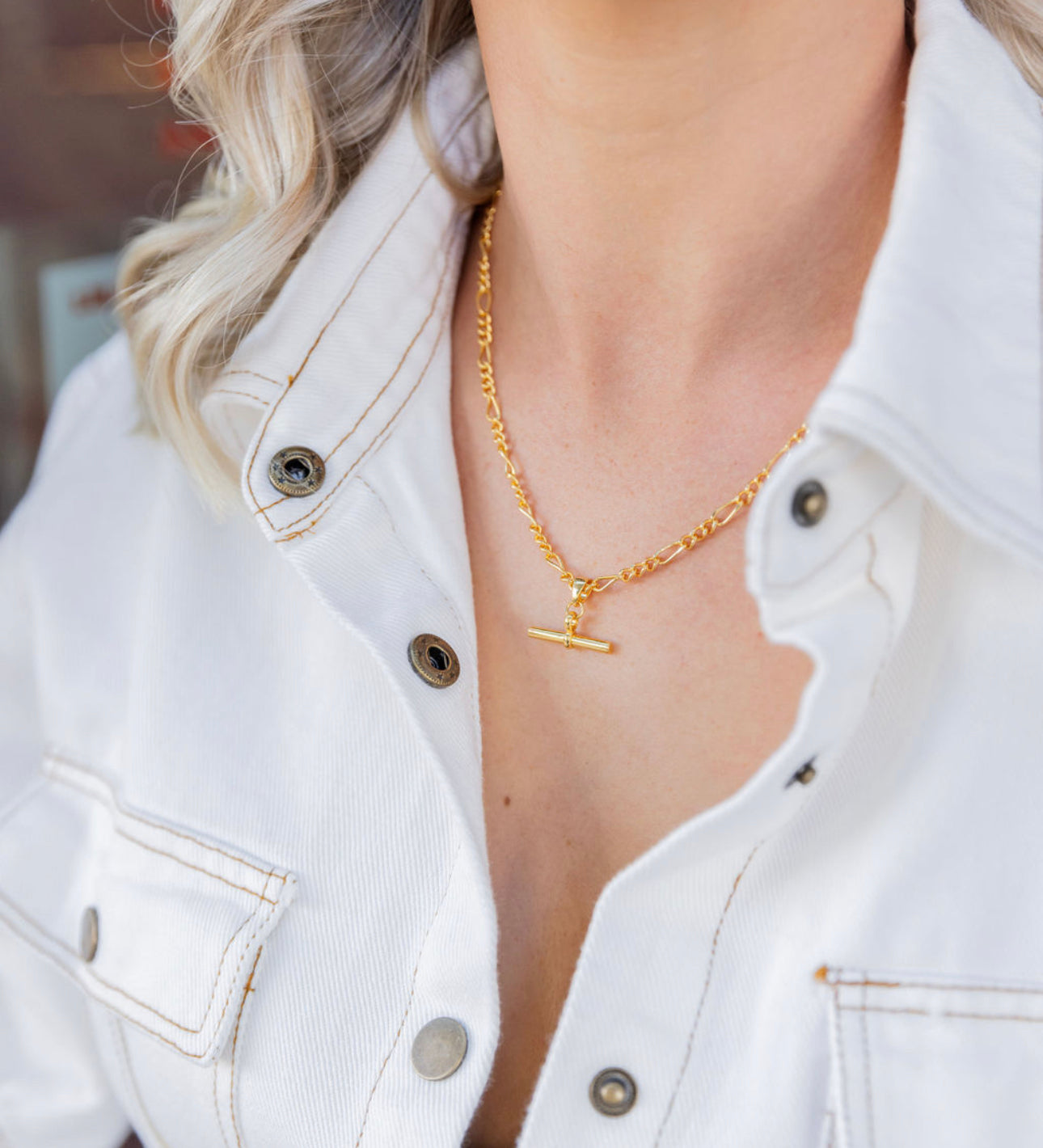 Pamela Gold Fob Necklace