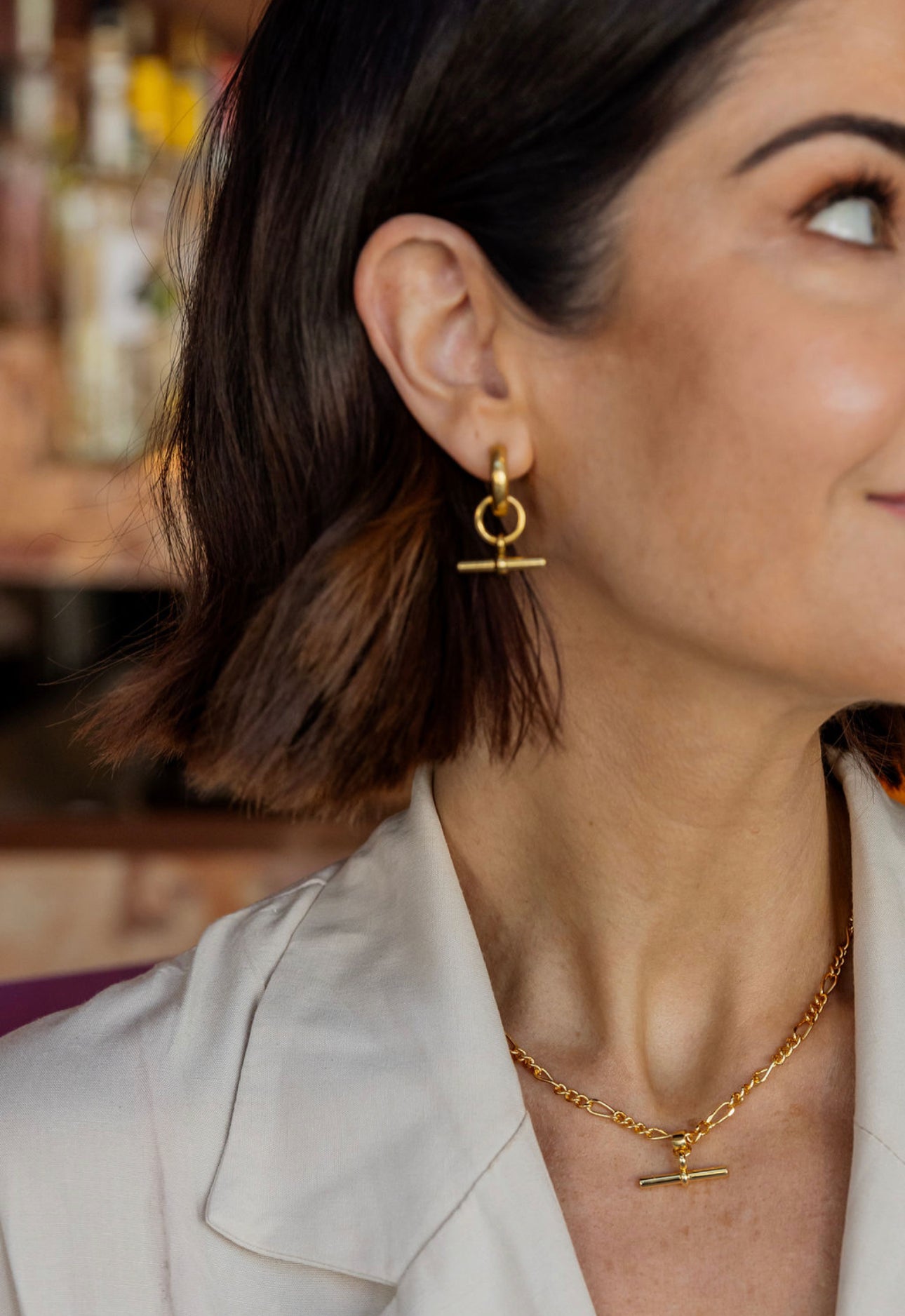 Pamela Gold Fob Necklace