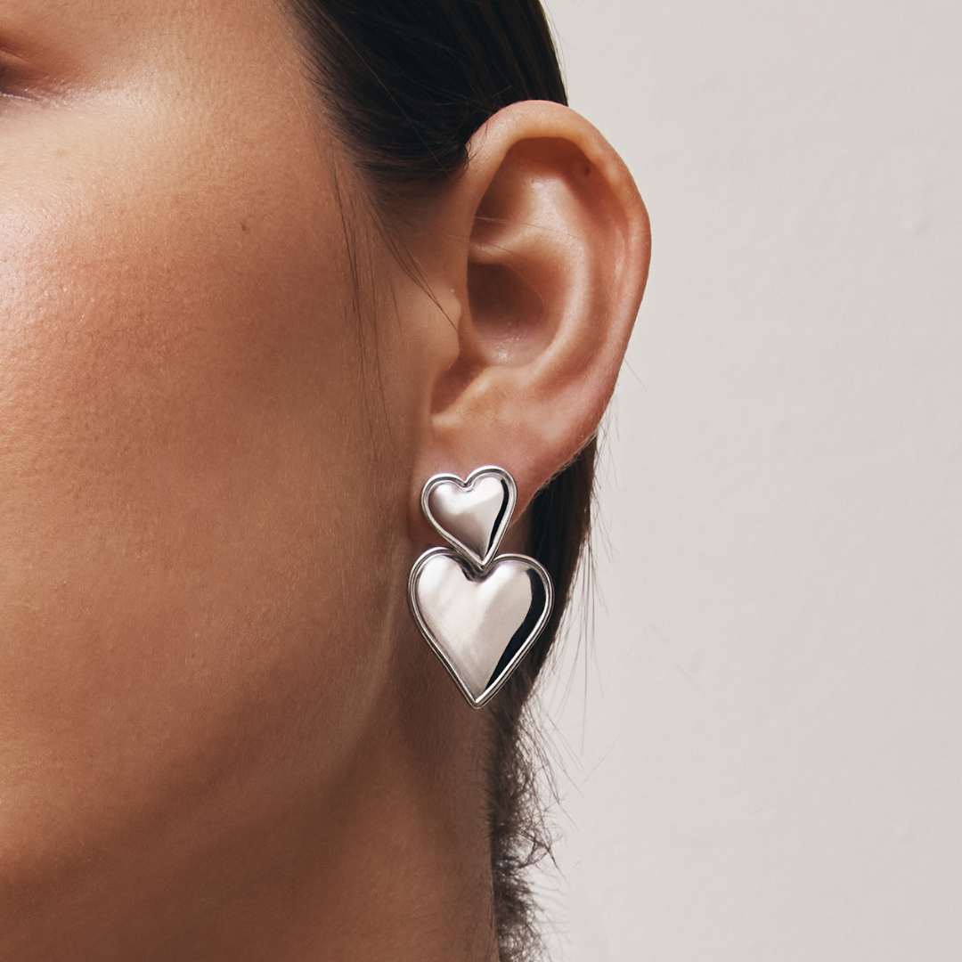 Alexandra Double Heart Earrings