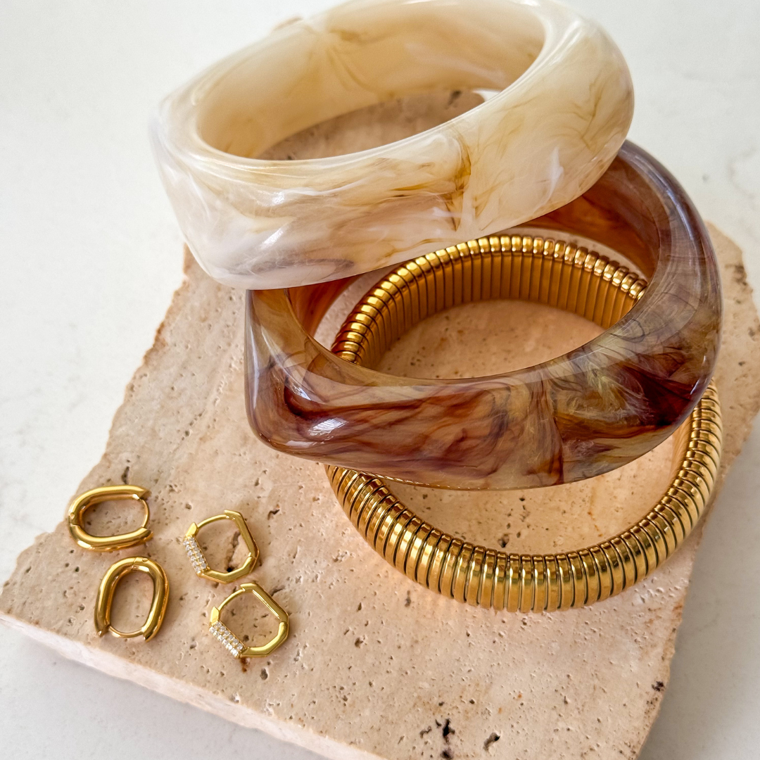 Adelle Resin Bangle (Coffee)