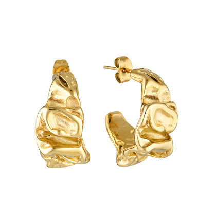 Jennifer Textured Gold Statement Earrings