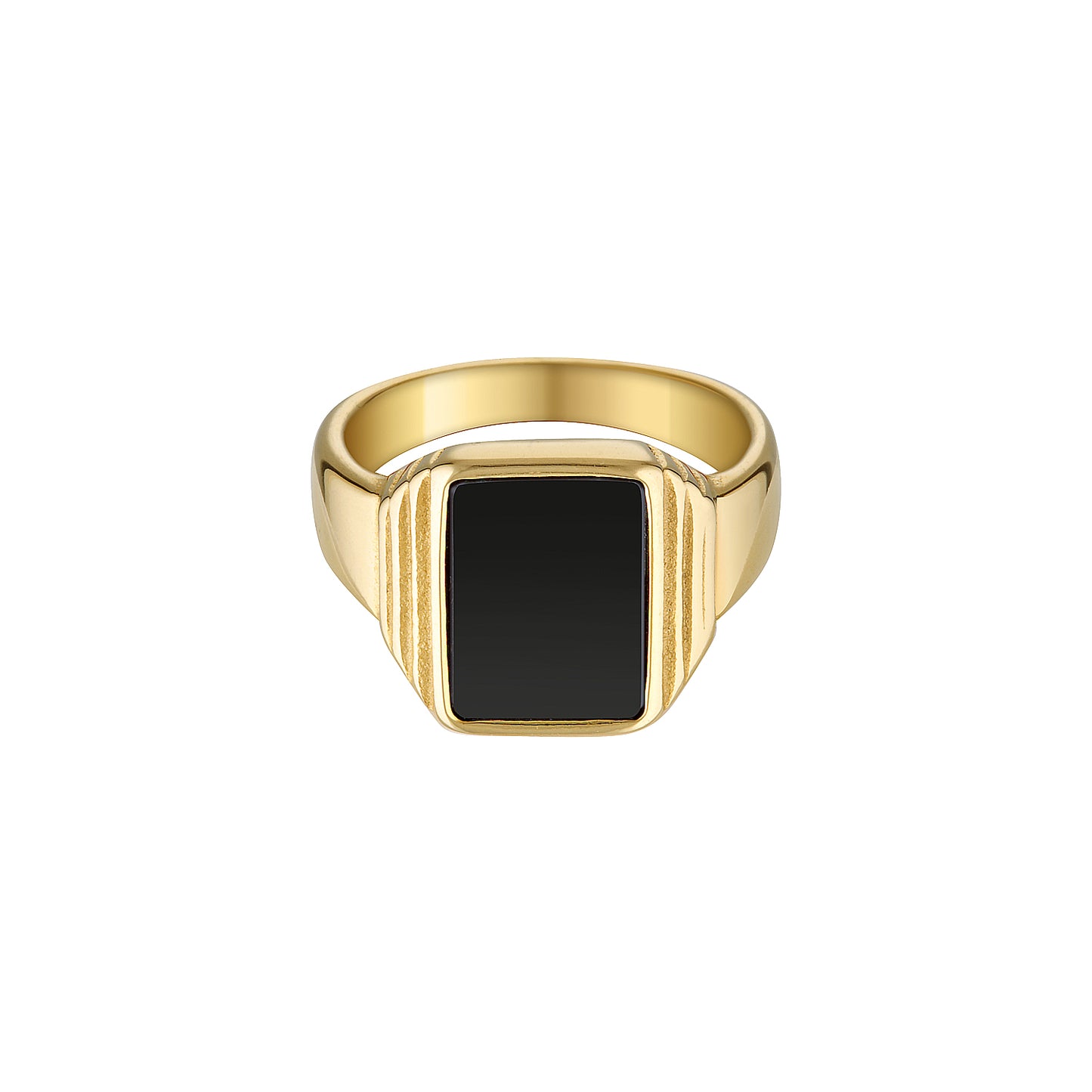 Aiya Gold and Black Signet Ring