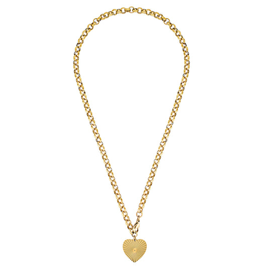 Jamie Gold Heart Charm Necklace