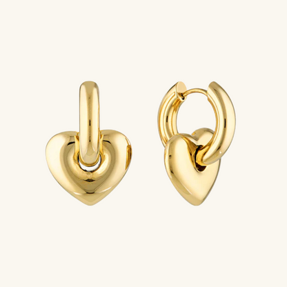 PRE-ORDER: Lisa Puffy Heart Earrings (Gold)