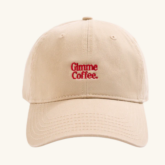Gimme Coffee Hat (Beige/Red)