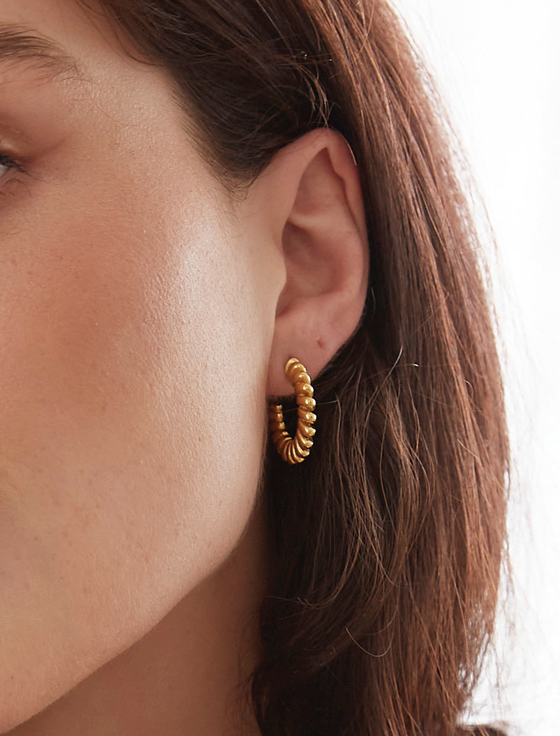 Rachael Spiral Gold Hoops