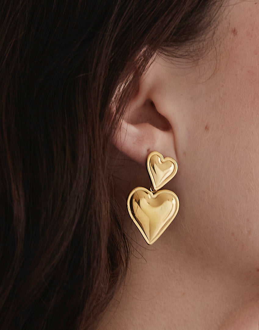 Alexandra Double Heart Earrings