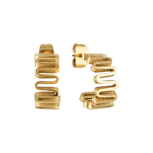 Leigh Wavy Gold Hoops