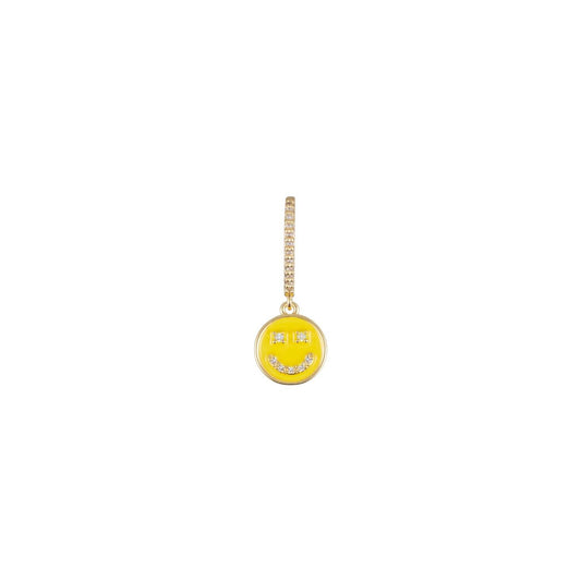 Product image of smiley face pendant with yellow enamel and diamantes.