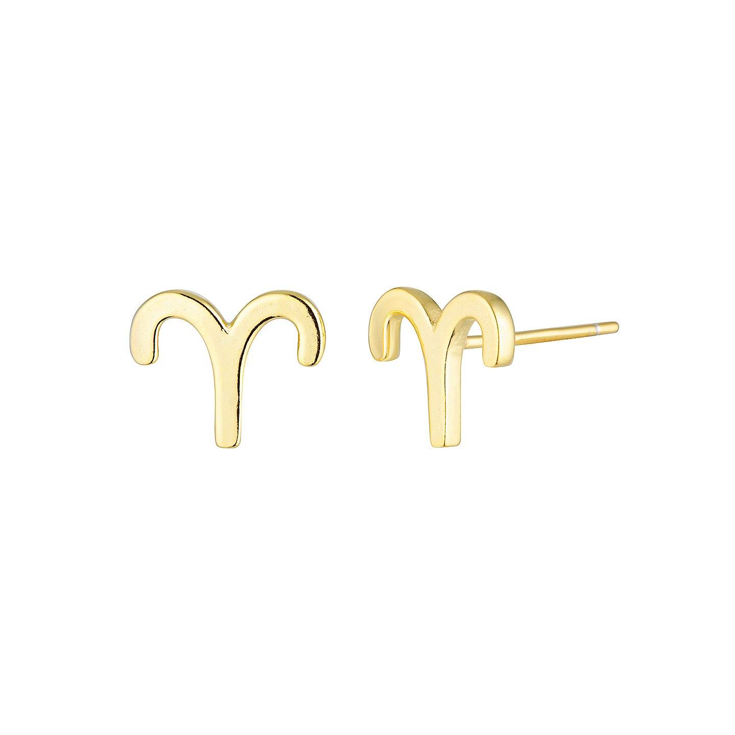 Gold-plated zodiac studs - Aries