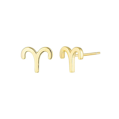 Gold-plated zodiac studs - Aries