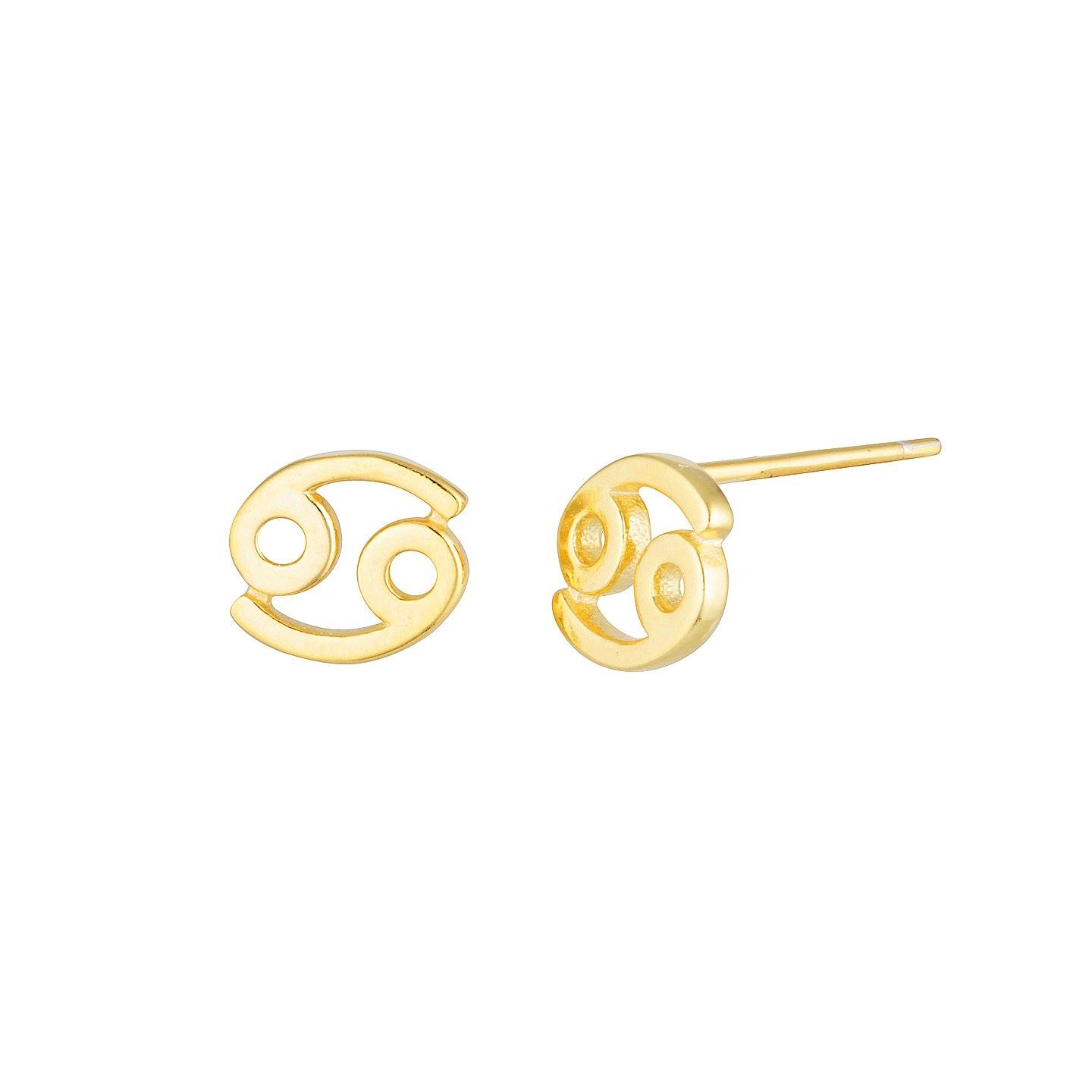 Gold-plated zodiac studs - Cancer