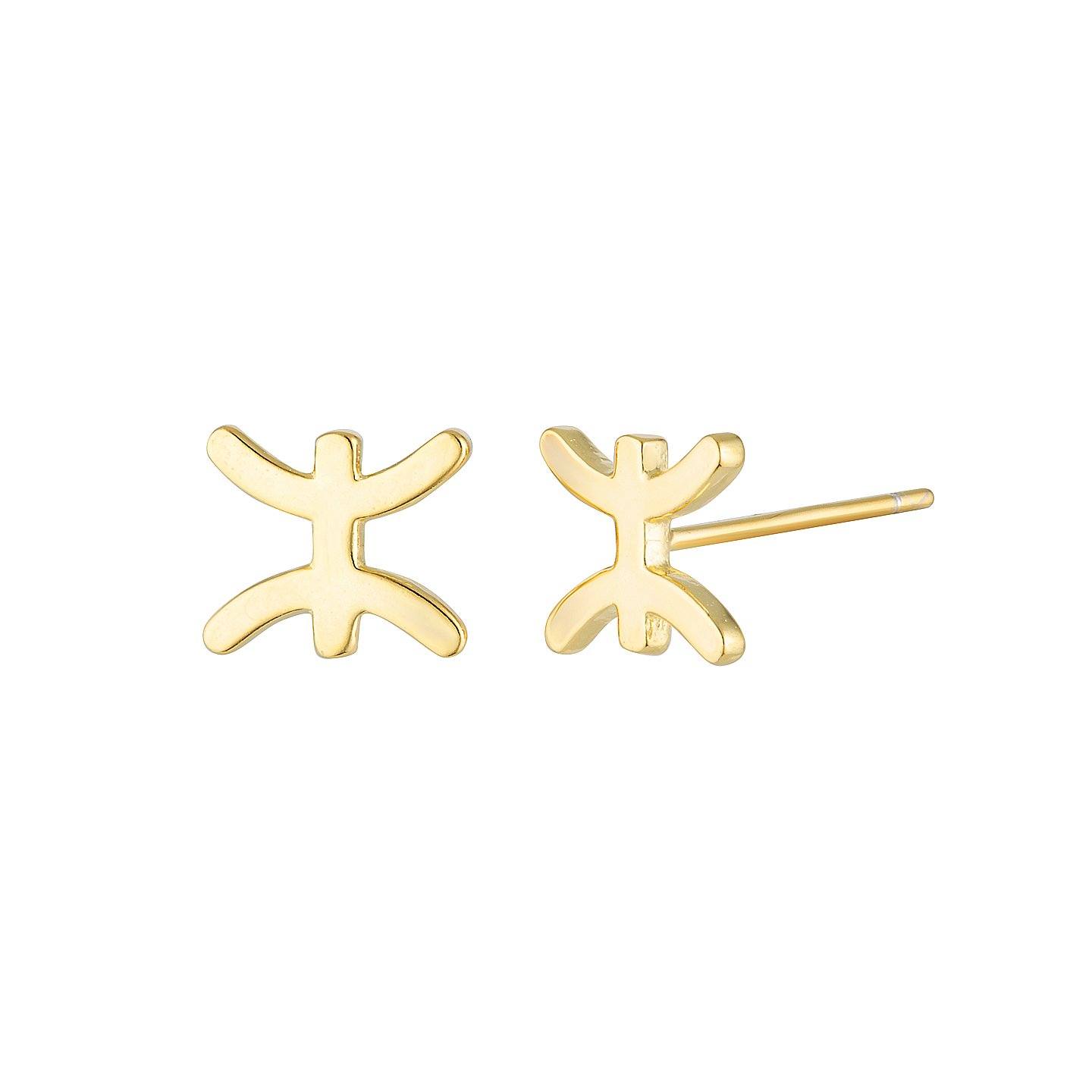 Gold-plated zodiac studs - Pisces